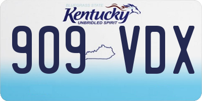 KY license plate 909VDX