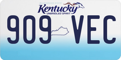 KY license plate 909VEC