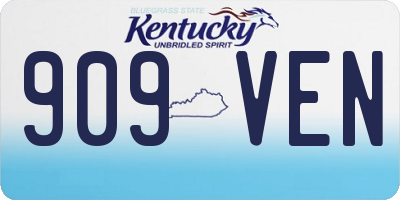 KY license plate 909VEN