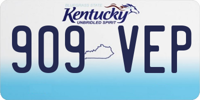 KY license plate 909VEP