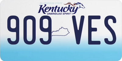 KY license plate 909VES