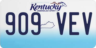 KY license plate 909VEV