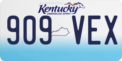 KY license plate 909VEX