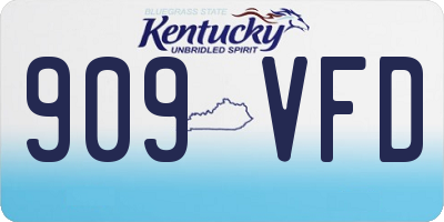 KY license plate 909VFD