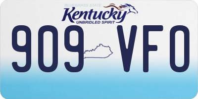 KY license plate 909VFO