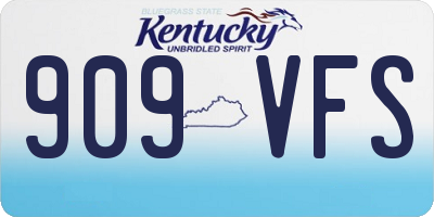 KY license plate 909VFS