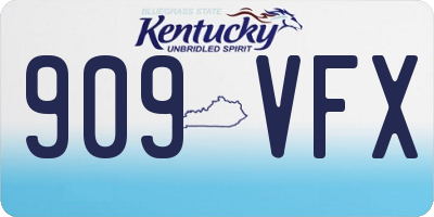 KY license plate 909VFX