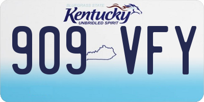 KY license plate 909VFY