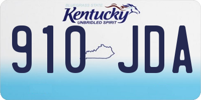 KY license plate 910JDA