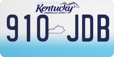 KY license plate 910JDB