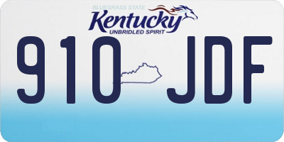KY license plate 910JDF