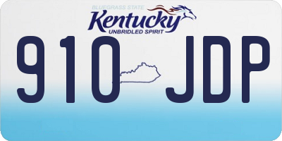 KY license plate 910JDP