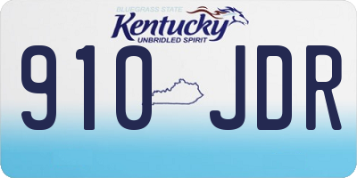 KY license plate 910JDR