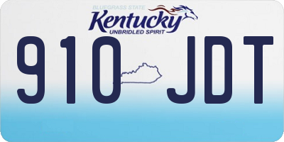 KY license plate 910JDT