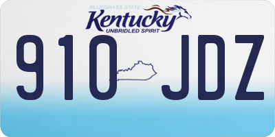 KY license plate 910JDZ