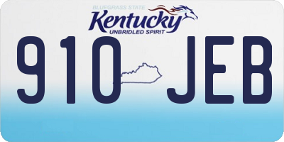 KY license plate 910JEB