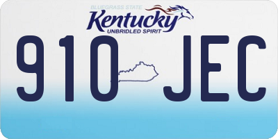 KY license plate 910JEC