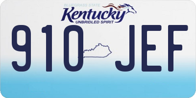 KY license plate 910JEF
