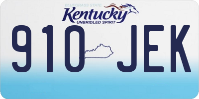 KY license plate 910JEK