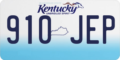 KY license plate 910JEP
