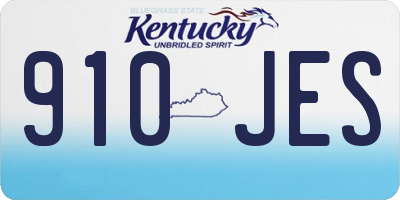 KY license plate 910JES
