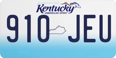 KY license plate 910JEU
