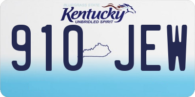 KY license plate 910JEW