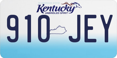 KY license plate 910JEY