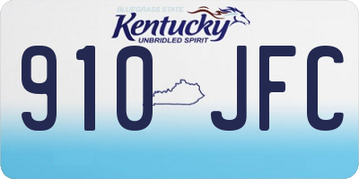 KY license plate 910JFC