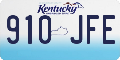 KY license plate 910JFE