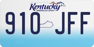 KY license plate 910JFF