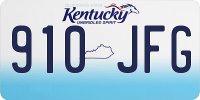 KY license plate 910JFG