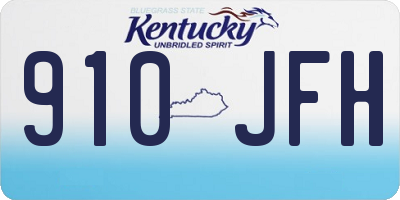 KY license plate 910JFH