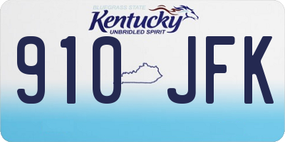 KY license plate 910JFK