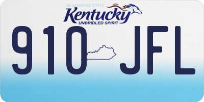 KY license plate 910JFL