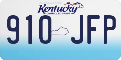 KY license plate 910JFP