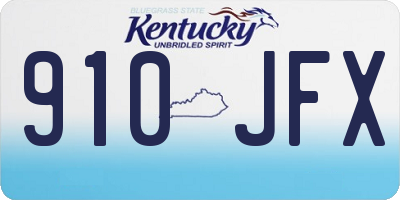 KY license plate 910JFX