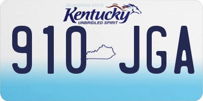 KY license plate 910JGA