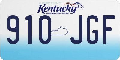 KY license plate 910JGF