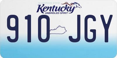 KY license plate 910JGY