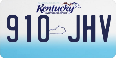 KY license plate 910JHV