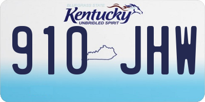 KY license plate 910JHW
