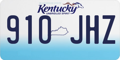 KY license plate 910JHZ