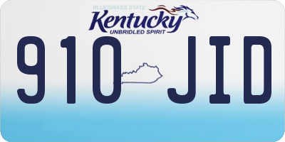 KY license plate 910JID