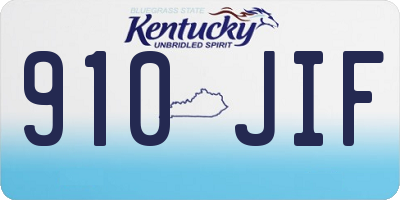 KY license plate 910JIF