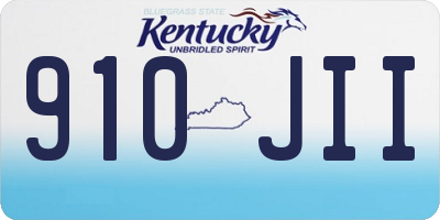 KY license plate 910JII