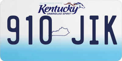 KY license plate 910JIK