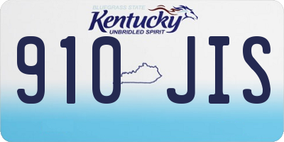 KY license plate 910JIS