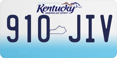 KY license plate 910JIV