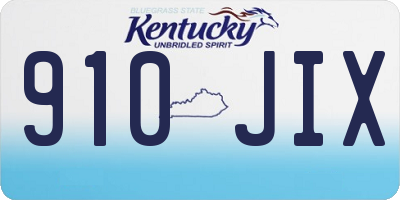 KY license plate 910JIX